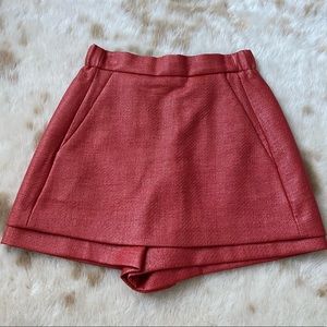 Maje burnt orange tweed mini skort